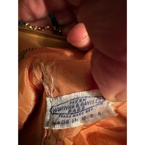 VINTAGE 40'S WHITING & DAVIS GOLD MESH EVENING BAG HANDBAG - Picture 3 of 6